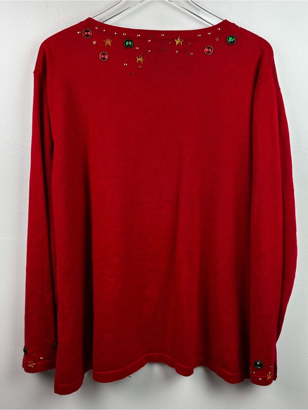 Berek Studio Red Sequined Beaded Santa Christmas Sweater - Beautiful! - Picture 4 of 8